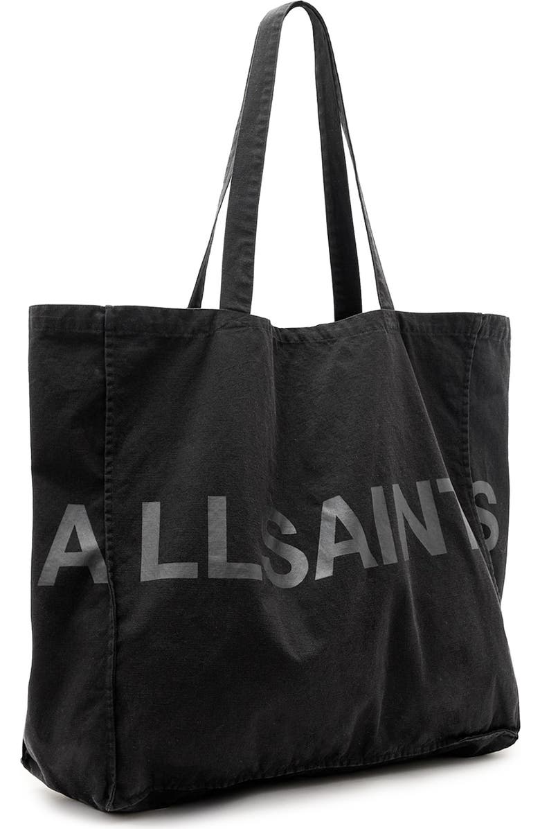 AllSaints Large Biggy Cotton Tote, Alternate, color, Black