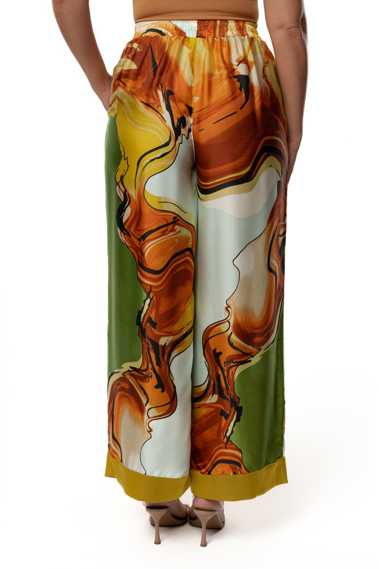 Jet Set Satin Wide Leg Pants, Alternate, color, GREEN