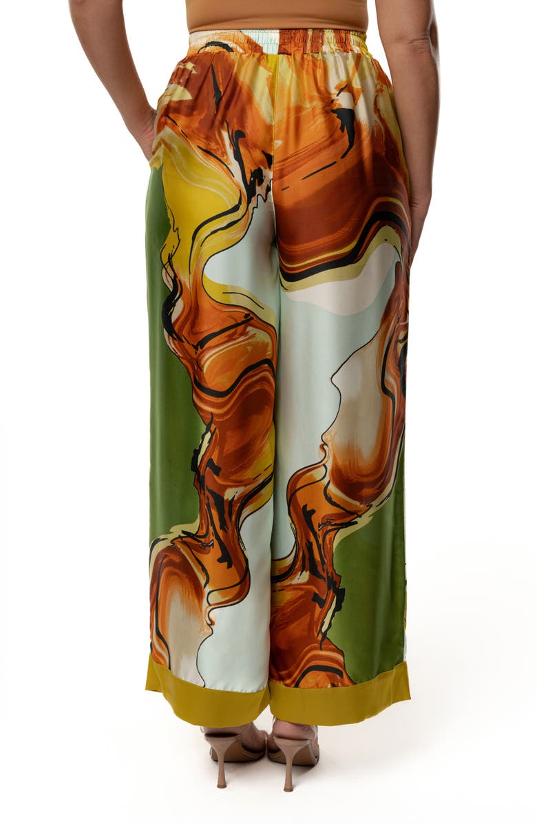 JLUXLABEL Jet Set Satin Wide Leg Pants, Alternate, color, Green