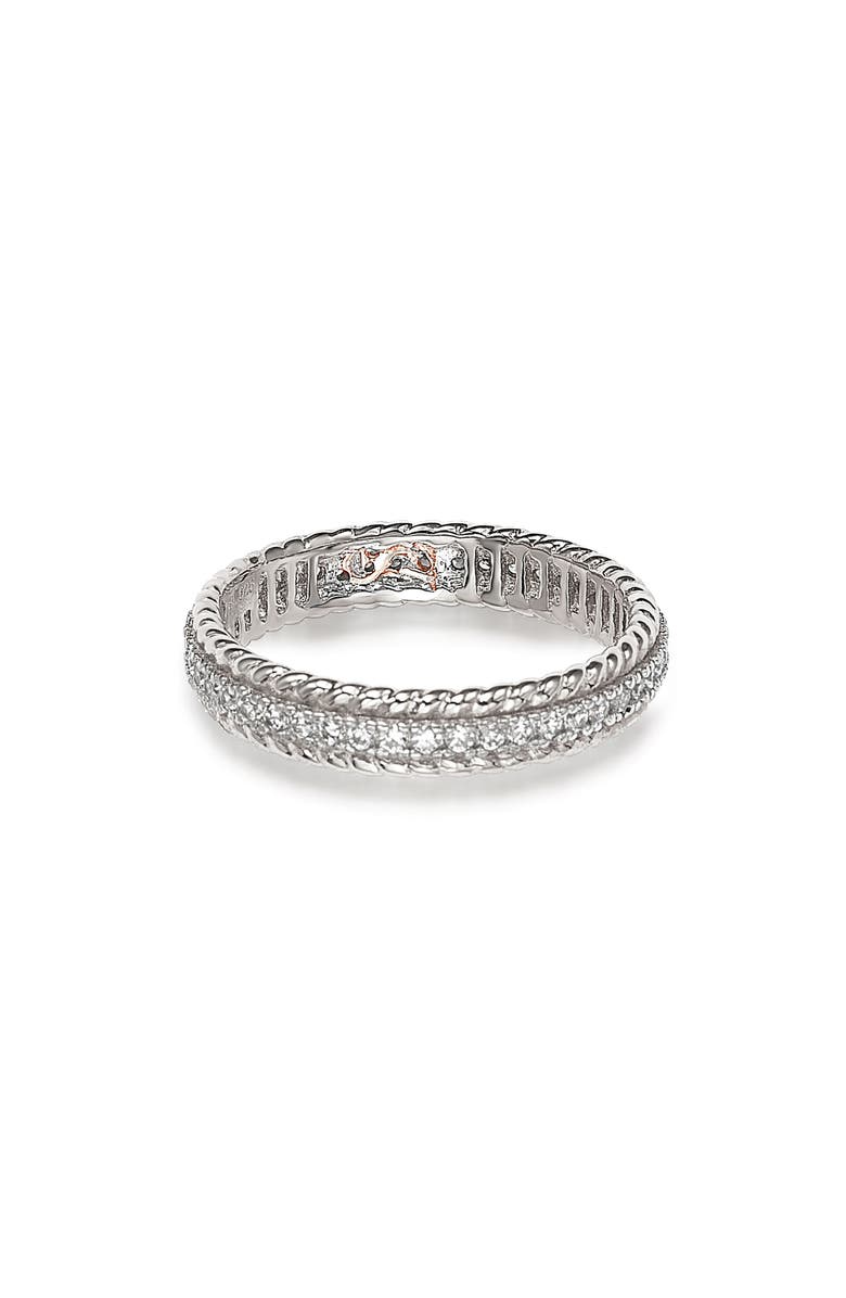SUZY LEVIAN French Filigree Cubic Zirconia Eternity Ring, Alternate, color, White