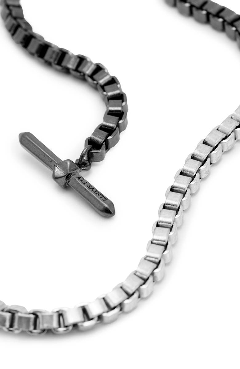 AllSaints Box Chain Toggle Necklace, Alternate, color, Two Tone