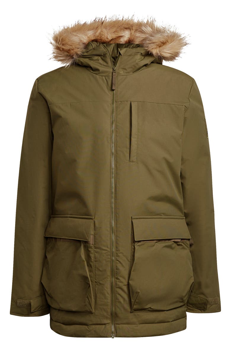 adidas Utilitas Hooded Parka with Faux Fur Trim, Alternate, color,
