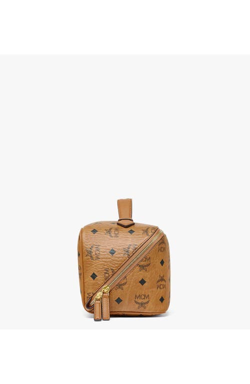 Mcm Ottomar Toiletry Bag In Visetos In Cognac