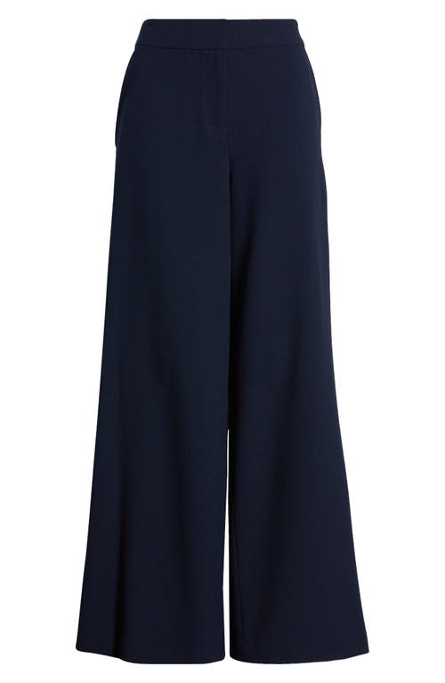 Tahari Asl Wide Leg Pants In Deep Navy