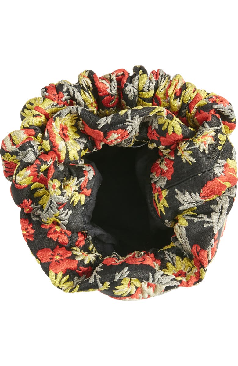 Ganni Floral Ruched Top Handle Bag, Alternate, color,