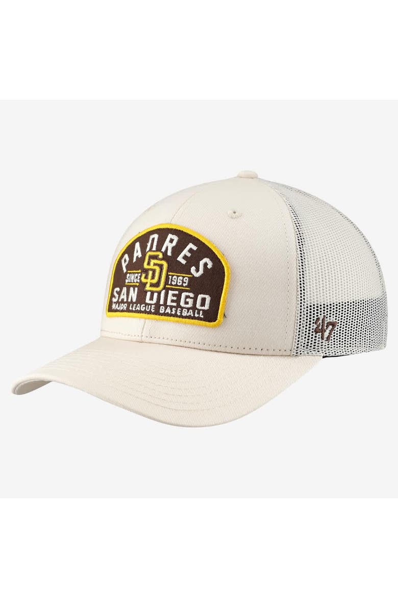 Men's '47  Cream San Diego Padres Leland Adjustable Trucker Hat, Main, color, Cream