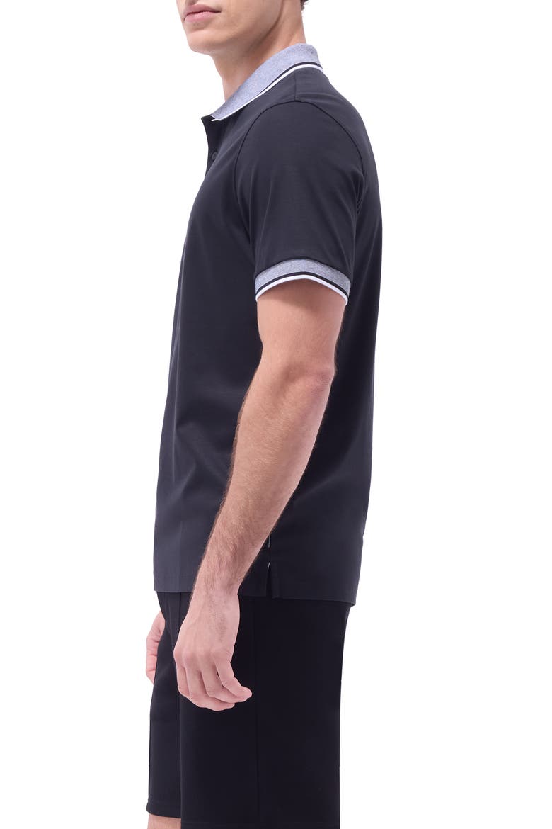 Tipped Pima Cotton Piqué Polo, Alternate, color, BLACK