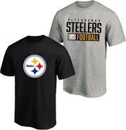 FANATICS Men's Fanatics Heather Gray/Black Pittsburgh Steelers Big & Tall 2-Pack T-Shirt Set