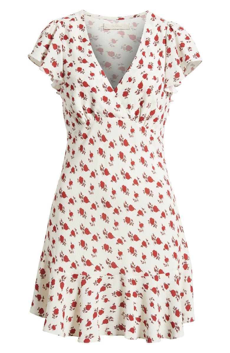 Faithfull the Brand Alba Floral Crepe Minidress, Alternate, color, Hazy Rose Deep Red