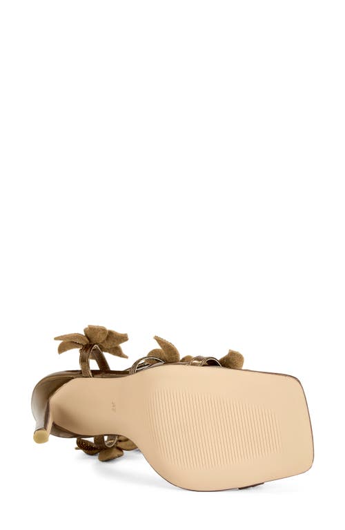 Azalea Wang Romi Floral Ankle Strap Sandal In Brown