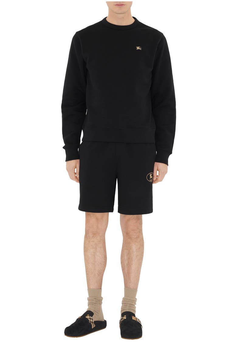 Burberry Knight Stamp Cotton Sweatshirt, Main, color, Black