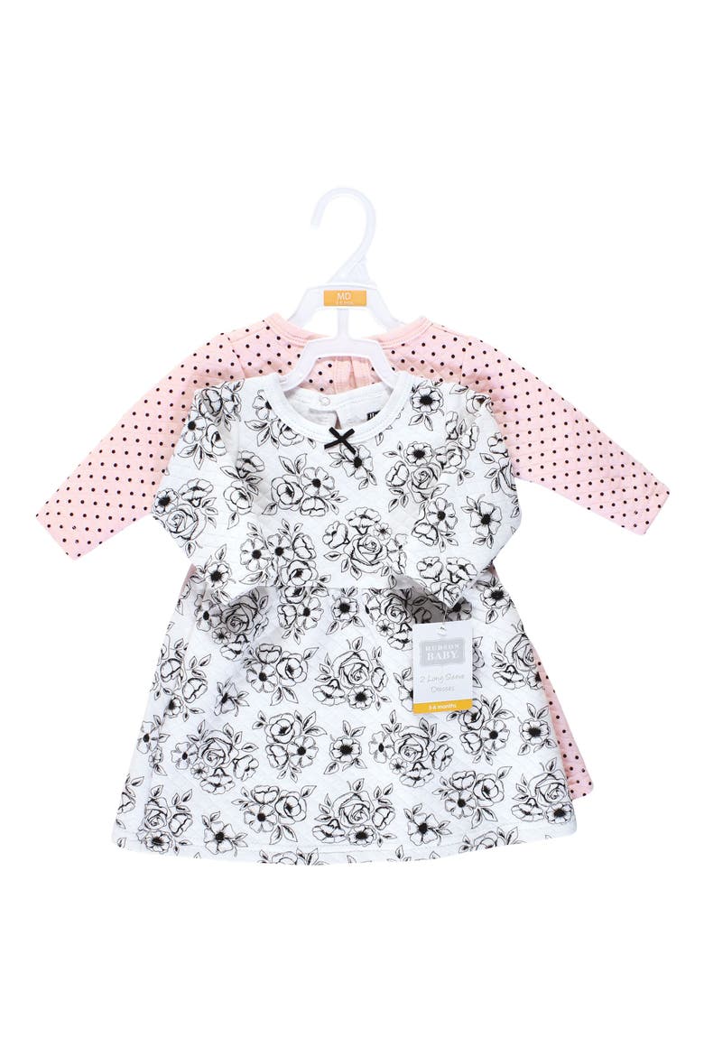 Twin Pack Long-Sleeve Dress Bundle, Alternate, color, Black Toile Pink