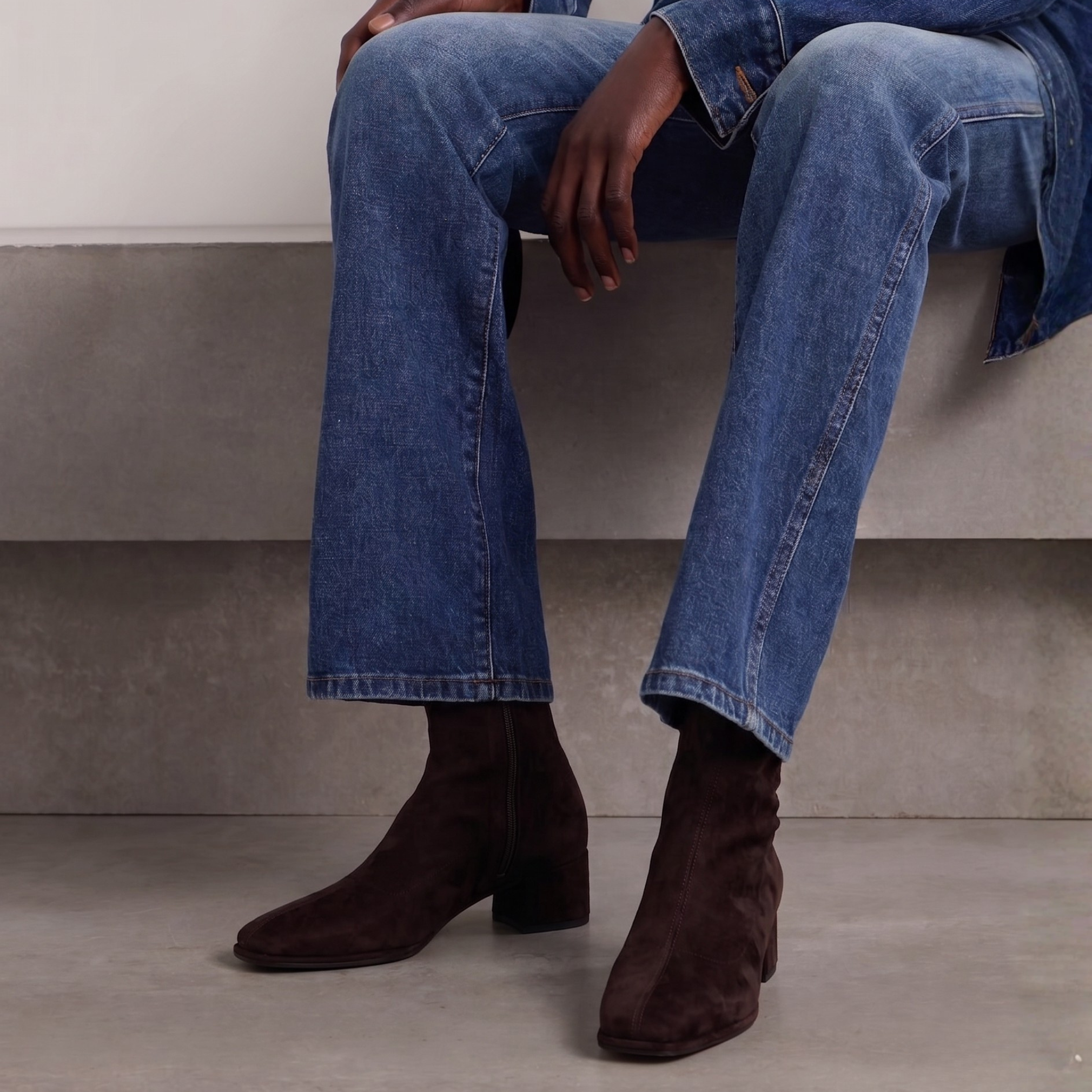 Massi Square-Toe Sock Boot, Alternate, color, Brown