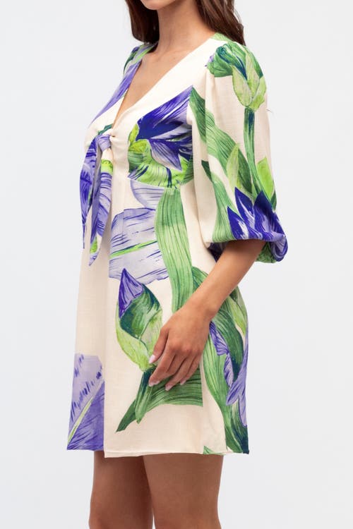 White Closet V-neck Mini Dress Sweet Iris In White