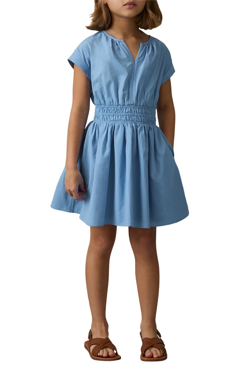 Reiss Kids' Lena Jr. Cotton Smocked Waist Dress, Alternate, color, 
