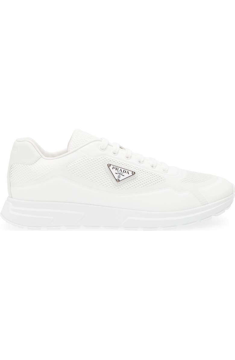 Prada Prax Sneaker, Alternate, color, Bianco