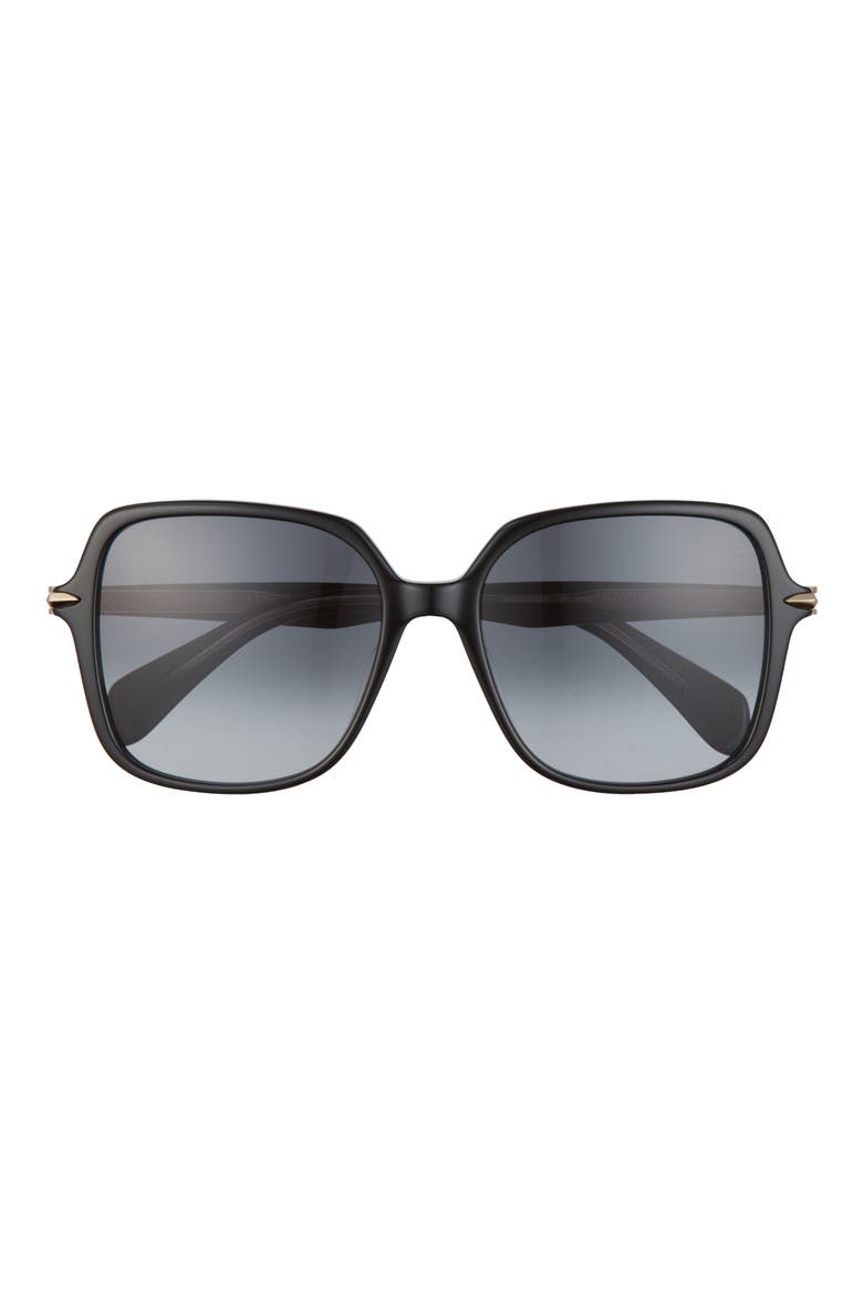 55mm Gradient Square Sunglasses, Main, color, BLACK