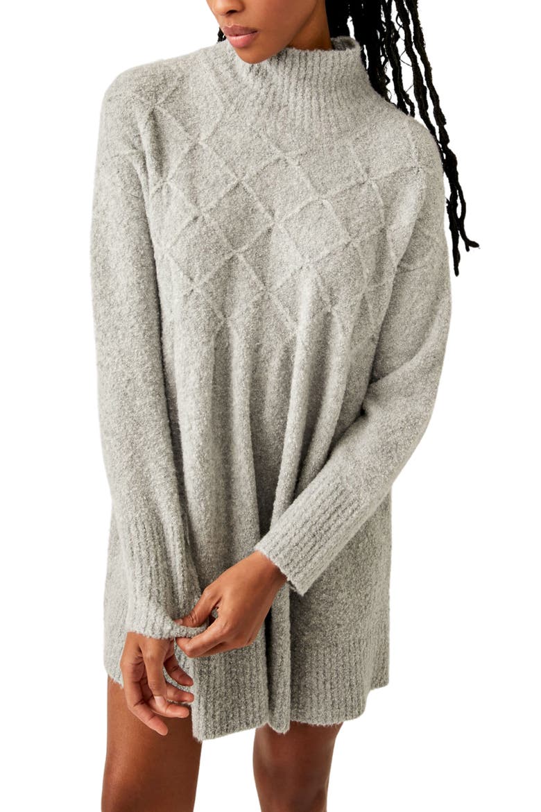 Jaci Long Sleeve Mock Neck Sweater Dress, Alternate, color, HEATHER GRAY