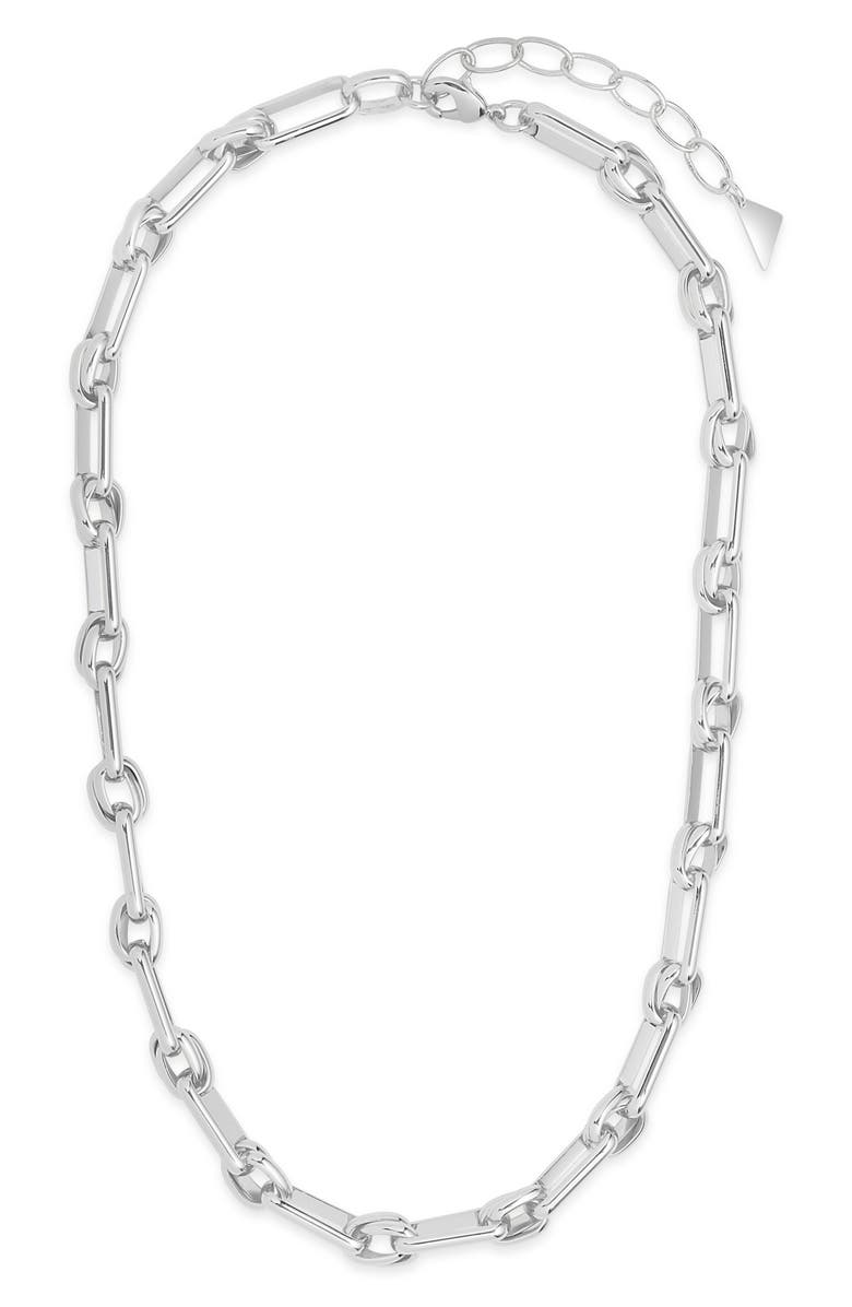 Sterling Forever Valerie Chain Necklace, Main, color, 