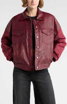 Vigoss Faux Leather Trucker Jacket