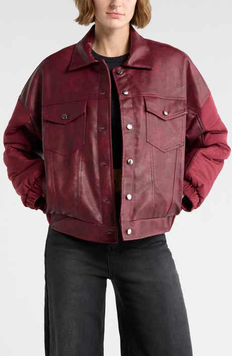 Vigoss Faux Leather Trucker Jacket