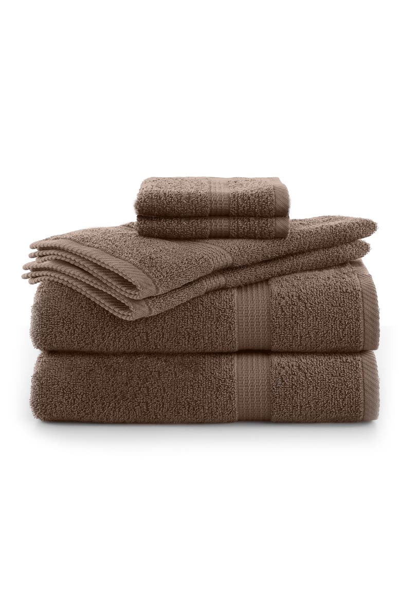 Essentials 6-Piece Cotton Bath Towel Set, Main, color, DEMITASSE