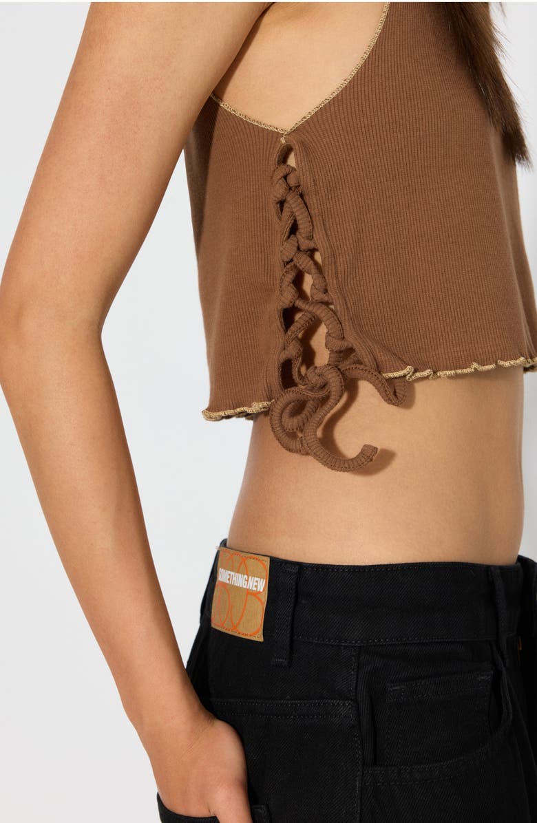 SOMETHING NEW Frida Sleeveless Side Tie Crop Top, Alternate, color, 