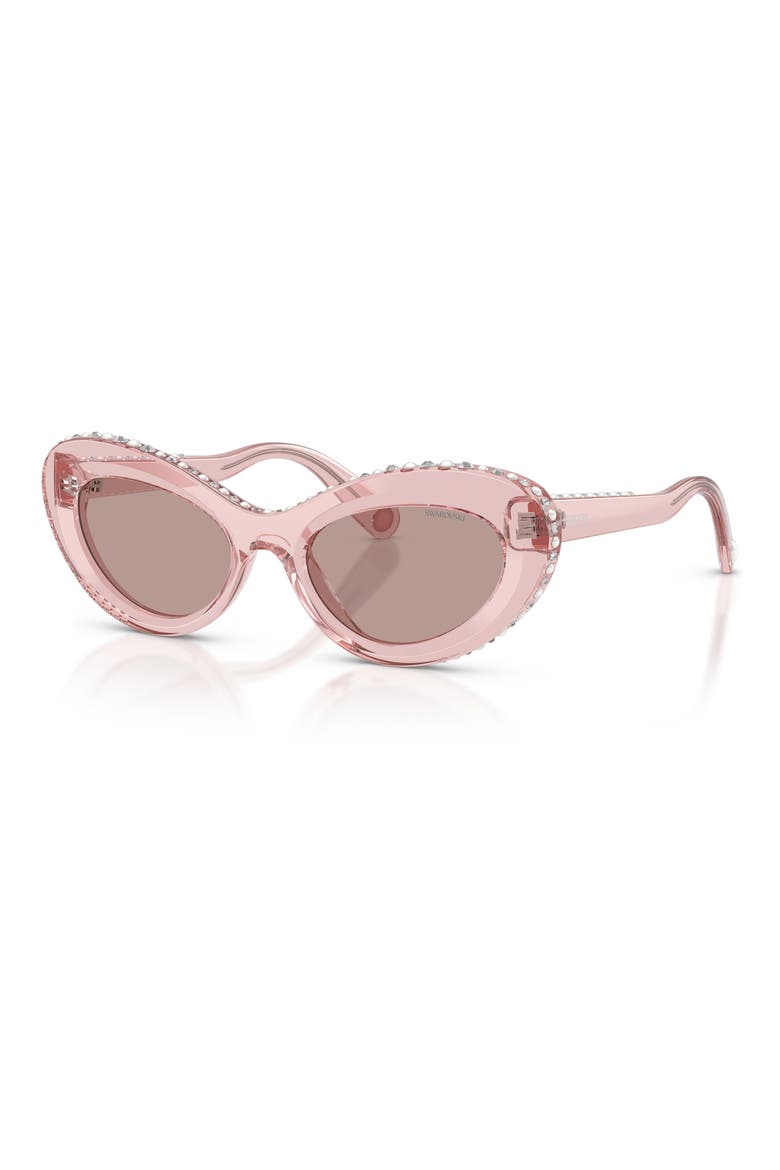 51mm Cat Eye Sunglasses, Alternate, color, TRANSPARENT DARK PINK / PURPLE
