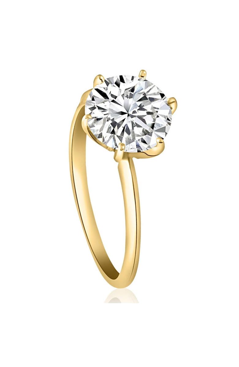 Bliss Diamond Certified 2 1/2CT Lab Grown Diamond Solitaire Thin Engagement Ring 14k Gold, Alternate, color, 14K Yellow Gold