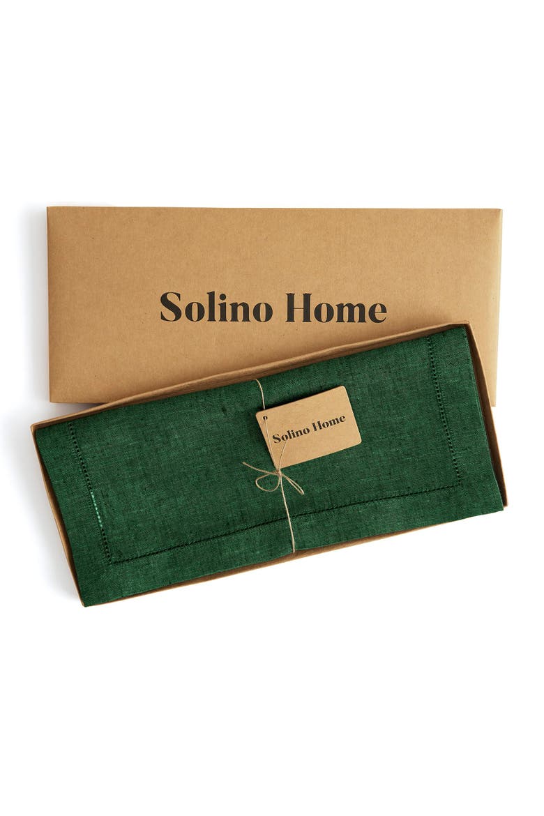 Linen Table Runner - Milan, Alternate, color, Forest Green