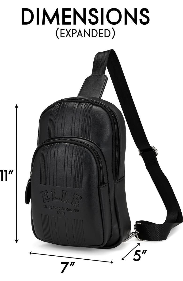 ELLE Roamer 2.8L Vegan Leather Chic Crossbody Bag, Alternate, color, Black