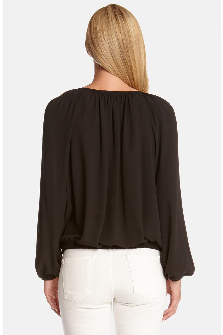 Cold Shoulder Tie Neck Top, Alternate, color, BLACK