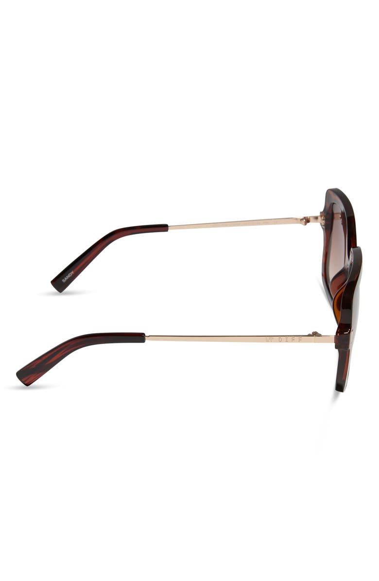 DIFF 54mm Square Sunglasses, Alternate, color, Mahogany Tortoise