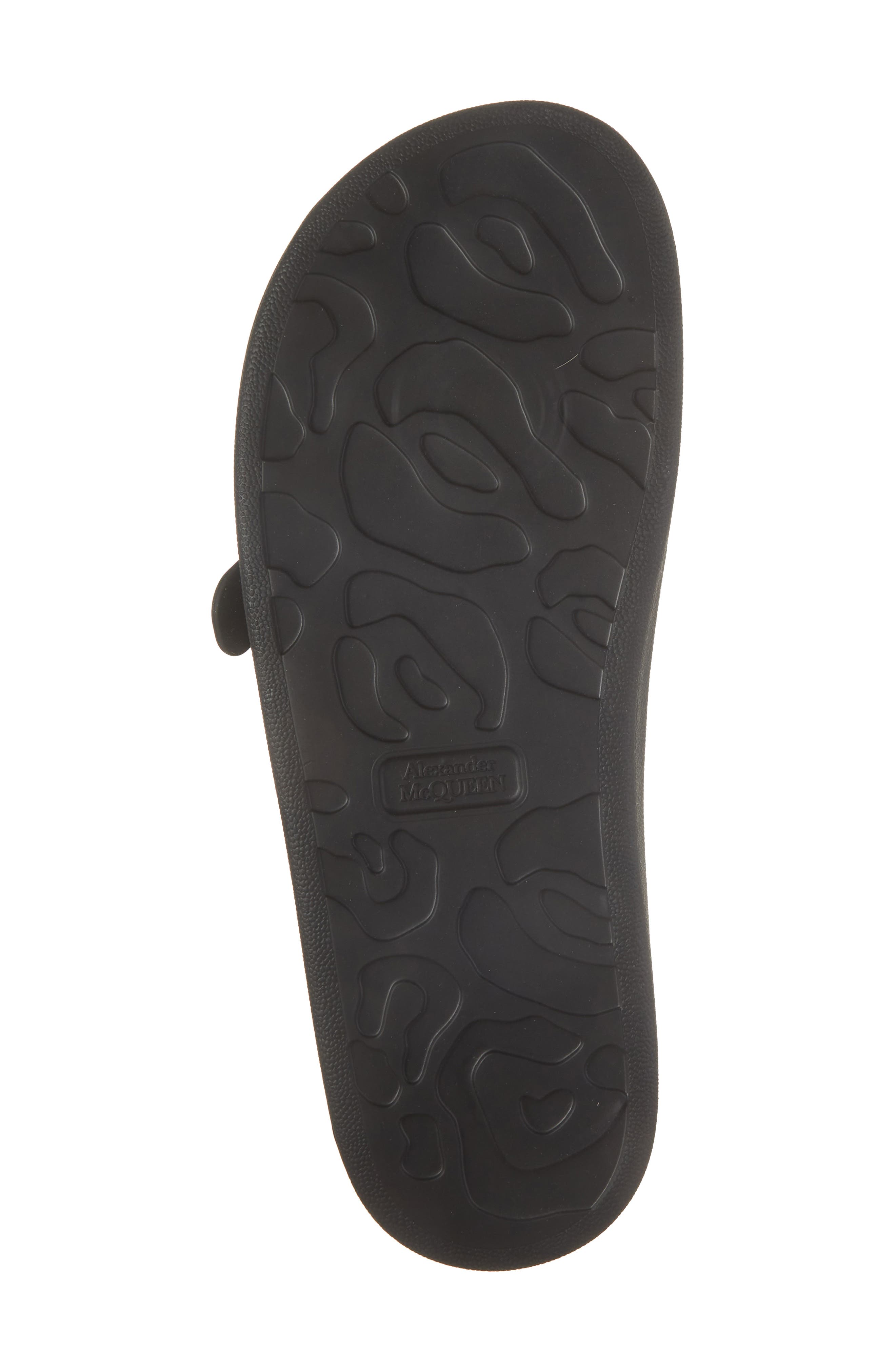 McQueen Buckle Rubber Slide Sandal, Alternate, color, Black