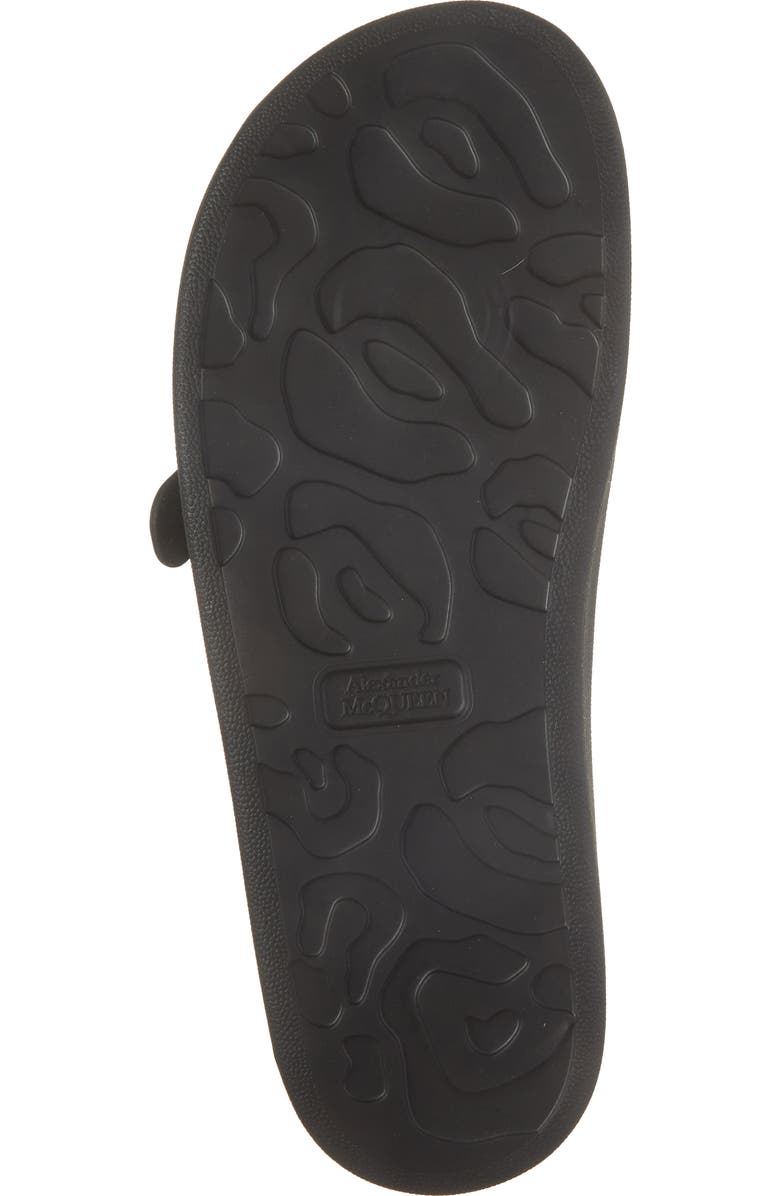 McQueen Buckle Rubber Slide Sandal, Alternate, color, Black