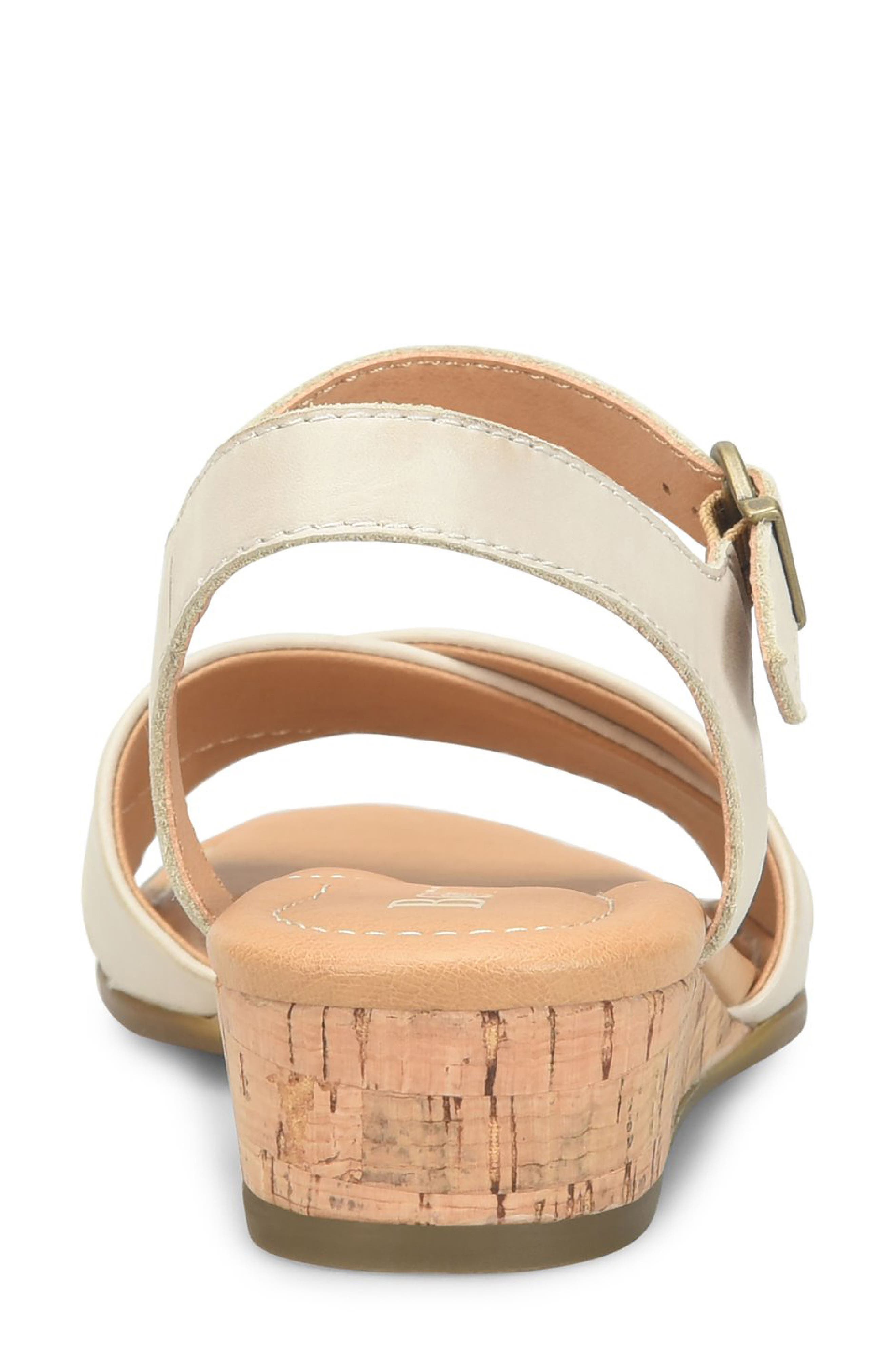 Børn Paige Wedge Sandal, Alternate, color, Cream Leather