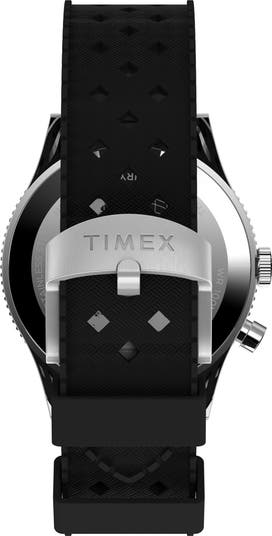 Waterbury Traditional GMT Rubber Strap Watch, 39mm