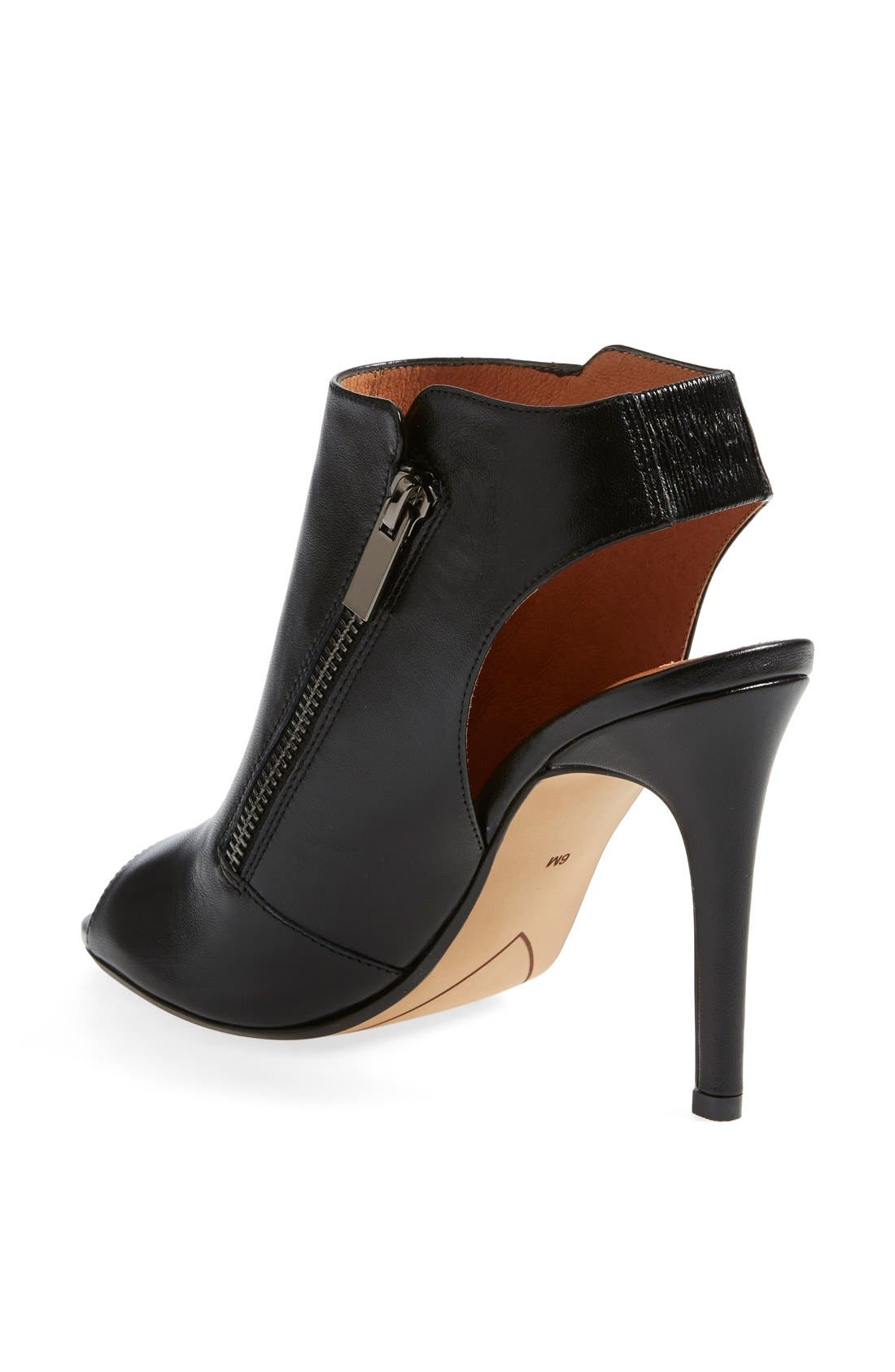 'Garda' Peep Toe Sandal, Alternate, color, BLACK LEATHER