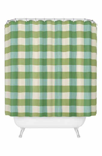 Fruit Salad Gingham Print Shower Curtain