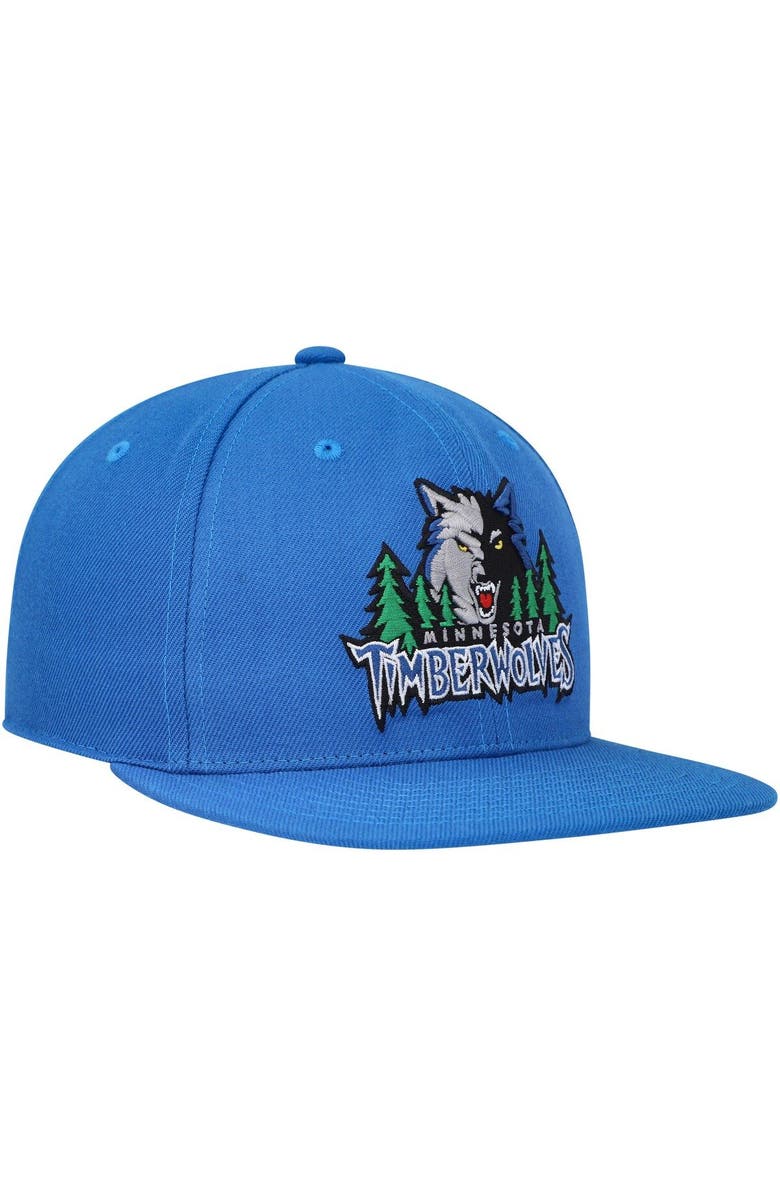 Mitchell & Ness Men's Mitchell & Ness Blue Minnesota Timberwolves Hardwood Classics MVP Team Ground 2.0 Fitted Hat, Alternate, color, 