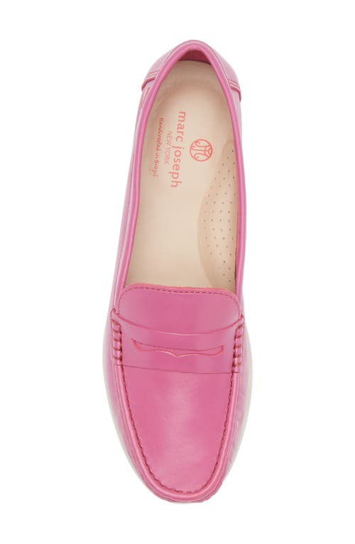 Marc Joseph New York Hamptons Penny Loafer In Pink Napa/white Sole