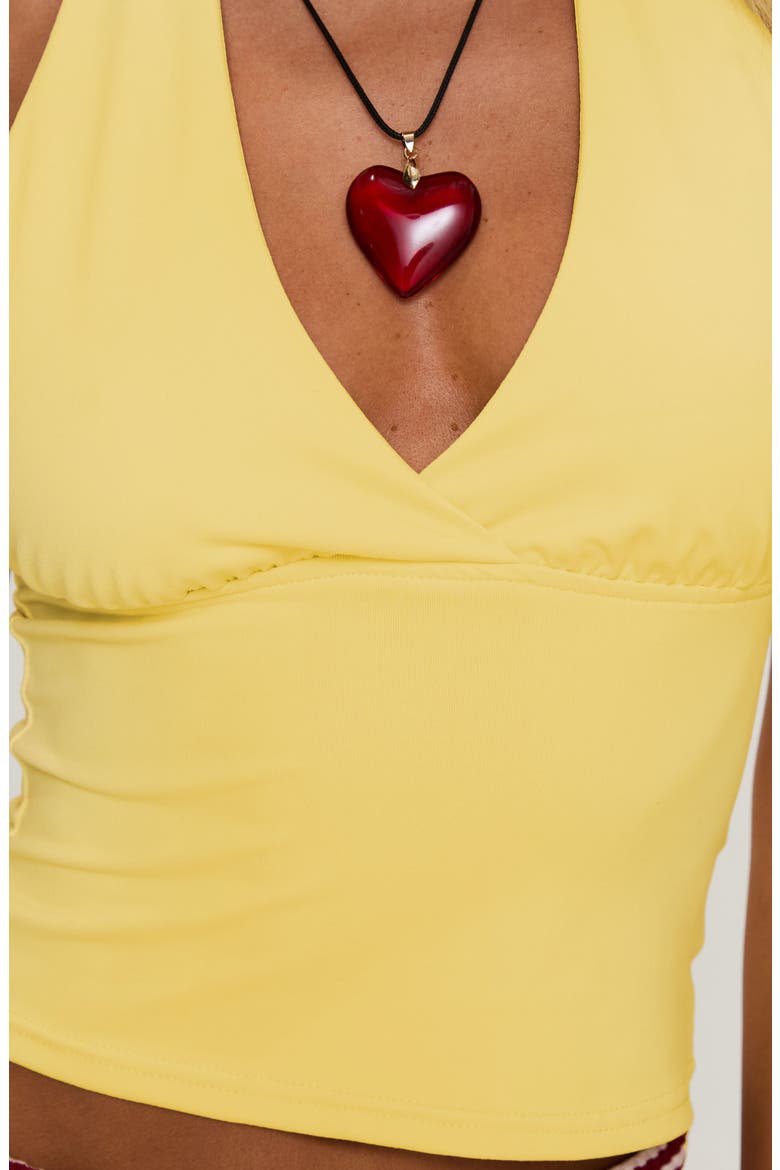Whimsy Lemon Crop Halter Top, Alternate, color, LEMON