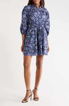 Derek Lam 10 Crosby Arbi Floral Balloon Sleeve Cotton Shirtdress
