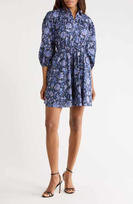 Derek Lam 10 Crosby Arbi Floral Balloon Sleeve Cotton Shirtdress