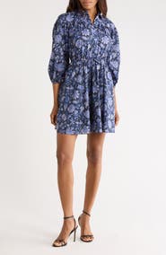 Derek Lam 10 Crosby Arbi Floral Balloon Sleeve Cotton Shirtdress