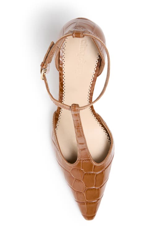 Cinq À Sept Clara T-strap Pump In Brown