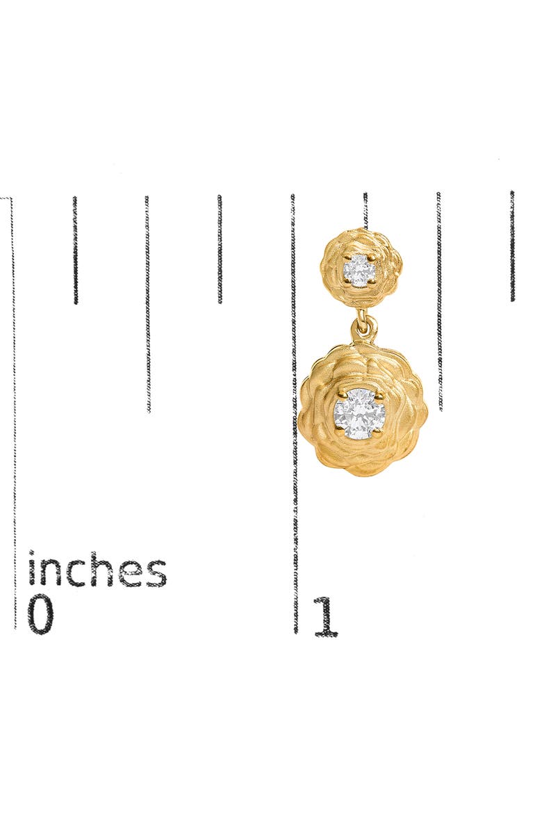 Haus of Brilliance 14K Yellow Gold Plated Sterling Silver 1/2 Cttw Lab Grown Diamond Rose Motif Drop Earrings, Alternate, color, Yellow Gold Over Silver