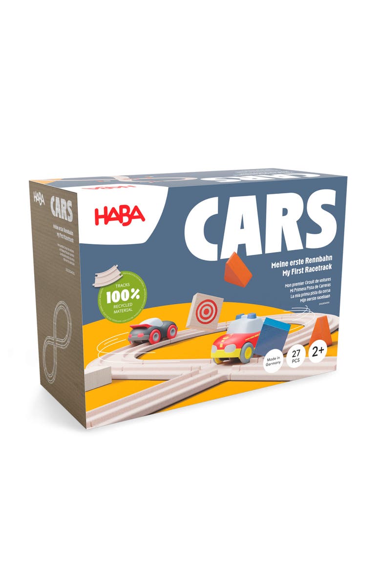 HABA Cars - My First Racetrack, 27 Piece Sustainable Kids' Race Track Set for Toddlers Ages 2+, Main, color, Multi