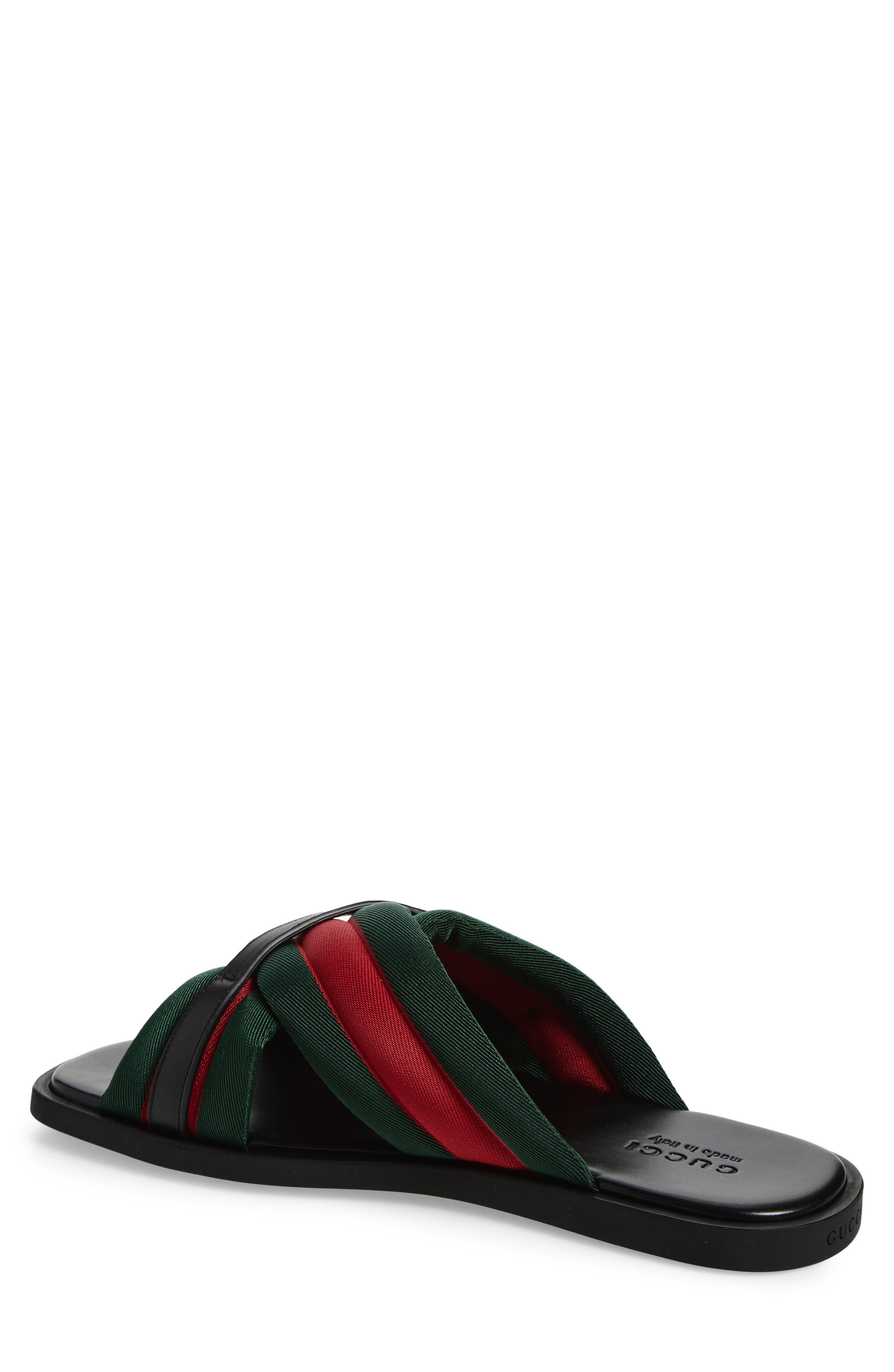 Gucci Maverik Crossover Strap Sandal, Alternate, color, Green/ Red