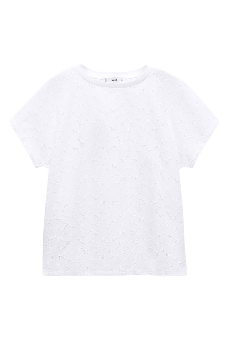 Floral Embroidered Eyelet Top, Main, color, WHITE